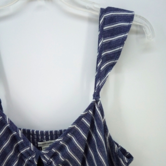 AEO Chambray Striped Crop Top Smocked Cotton Blend 2016 L American Eagle - Picture 12 of 16